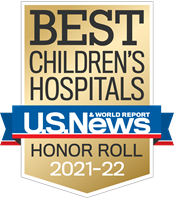 最佳儿童医院美国新闻和世界报告荣誉榜 2021-22 徽章